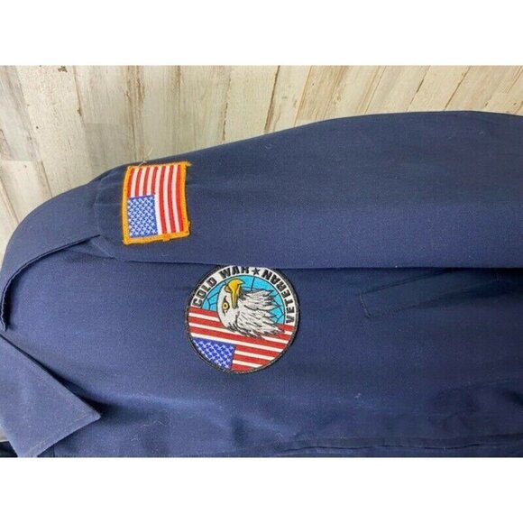 Vintage U.S. Army Blue Military Jacket W/ Patches Size 44 Reg. Cold War Veteran - Picture 3 of 5